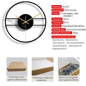 Moderne minimalistische Acryl Wanduhr 30cm leise Kehrbewegung stilvoller Raumakzent