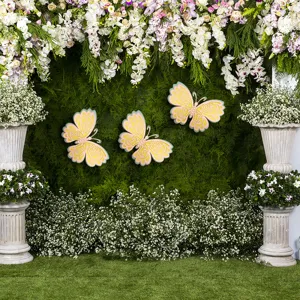 Pearl hollow butterfly wall stickers 3D stereo wedding festival home decor detail view.
