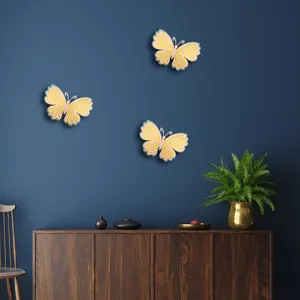 3D pearl hollow butterfly wall stickers, 4-layer decorative stickers for home and wedding decor