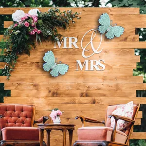 3D hollow butterfly wall stickers for wedding party and home room decoration green