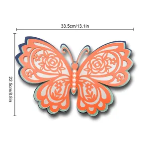 3D Hollow Four-Layer Butterfly Wall Sticker Pearl Decorative Sticker for Home Decor