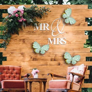 3D hollow butterfly wall stickers detail view, perfect for wedding and party home decor.