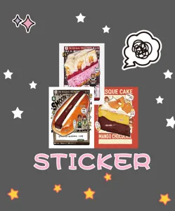 Hand-drawn dessert poster cartoon stickers for phone case laptop DIY decoration items.
