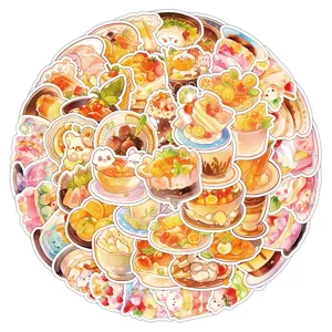Cute cartoon bear dessert stickers decorative waterproof sticker set for phone and notebook