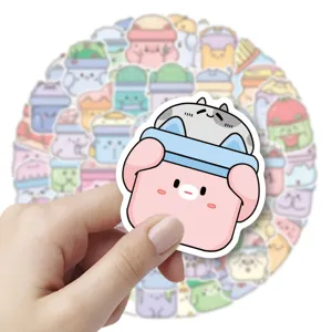 Cute original cartoon block monster decorative stickers set for journal and phone case DIY.