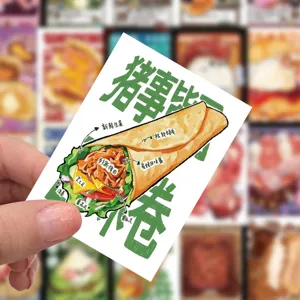 Hand-drawn food sticker cartoon Mexican burrito decal for laptop phone case journal decor.