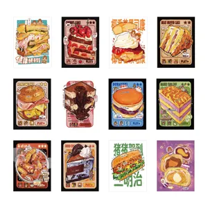 Hand-drawn dessert poster cartoon stickers cute food decoration for phone case laptop DIY