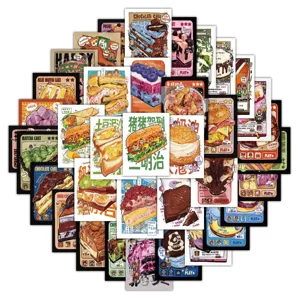 Hand-drawn dessert food cartoon stickers set, cute aesthetic decal for phone case and laptop.
