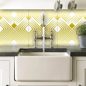 Adesivi Impermeabili per Piastrelle Design Geometrico Marmo PVC Adesivo da Muro Cucina Bagno