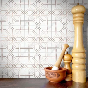 Adesivo per Piastrelle Antiscivolo Impermeabile Motivo Geometrico Rame Marmo PVC Adesivo Murale Design Arredamento