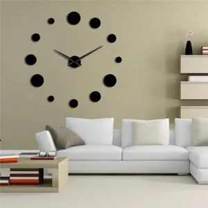 Modern DIY 3D acrylic wall clock minimalist dot design for modern living room detail view