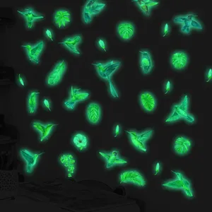 Adesivi da parete colibri piante fluorescenti decorazione luminosa per cameretta bambini dettagli
