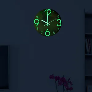 Luminous Mars wall clock, 3D acrylic silent glowing clock for bedroom and living room decor.