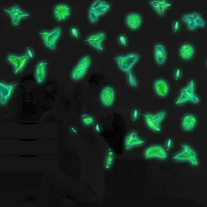 Adesivi murali colibri al buio adesivi luminosi di piante per la camera bambini