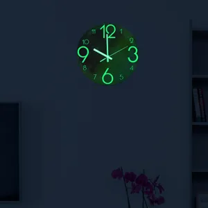 Lichtgevende maan wandklok oplichtende acryl stille klok voor woonkamer slaapkamer decoratie fijn