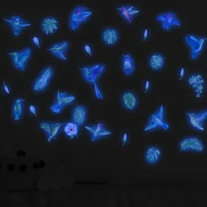 Adesivi da parete colibrì che si illuminano al buio adesivi floreali per cameretta