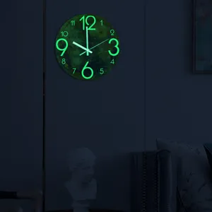 Leuchtende Planeten Wanduhr im Dunkeln leuchtend Acryl Uhr für Wohnzimmer Schlafzimmer Dekor