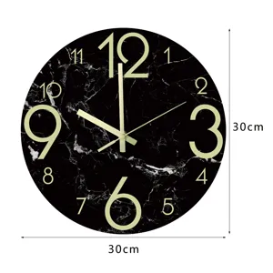Marmer patroon lichtgevende wandklok 30cm stille acryl 3D klok voor moderne woonkamer decoratie