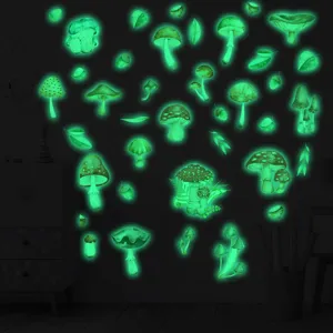 Adesivi da parete con funghi al neon fluorescenti decorazione per cameretta bimbi