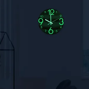 Luminous wall clock 3d acrylic silent clock for living room bedroom decoration details display.