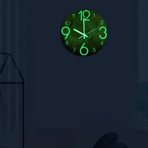 Luminous wall clock glow in the dark acrylic silent clock for bedroom living room decor