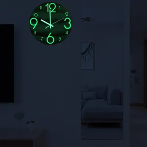 Luminous wall clock with glowing numbers and Jupiter texture for bedroom and living room decor.