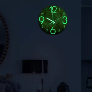 Luminous wall clock 3d acrylic silent glowing clock for bedroom living room home decor.