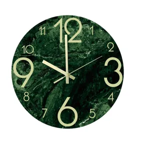 Reloj de Pared Luminoso Moderno Minimalista Acrílico Silencioso Patrón de Mármol Reloj Colgante para Sala de Estar Dormitorio Decoración del Hogar