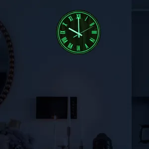 Leuchtende Wanduhr leise Acryl römische Ziffern leuchtende Uhr für Schlafzimmer Wohnzimmer