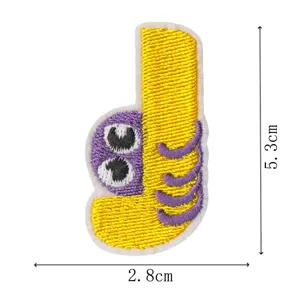 Cute alphabet lore embroidered patch cartoon animal letter DIY clothing decorative badge