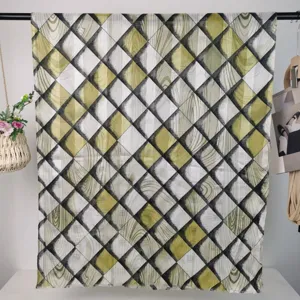 Damen geometrischer Diamant gedruckter langer Schal, eleganter Polyester Mode Schal.