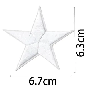 Patch brodé étoile blanche thermocollant écussons pour vêtements chapeaux et vestes.
