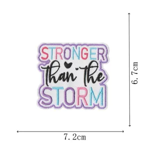 Embroidered motivational quote patch for clothing, jackets, hats and bags measuring 7.2x6.7cm.
