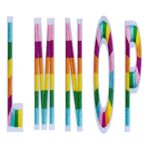 Colorful embroidered letter patches L M N O P, alphabet patch for clothing DIY accessories.