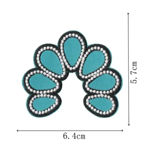 Badge écusson brodé en forme de goutte bleue pour décoration de vêtements chapeau sac à repasser