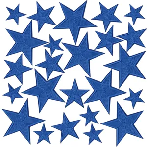 Multisize Pentagram Embroidery Patch Iron On Cloth Applique Star Patch For Clothes Pants Down Jacket Repair