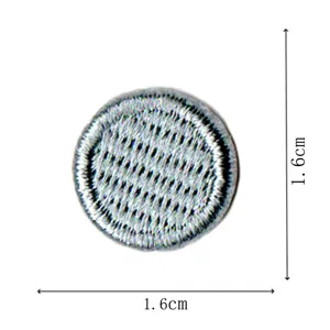 Round embroidered patch with dot border, diameter 1.6cm clothing accessory badge for DIY.