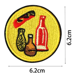 Embroidered hunter badge patch iron on clothing accessory decorative round patch 6.2cm