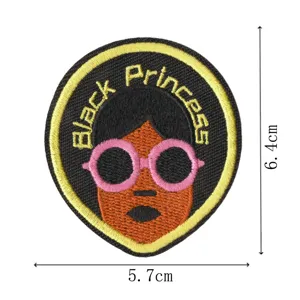 Black princess embroidered patch fabric badge clothing decorative patch for DIY iron on decor.