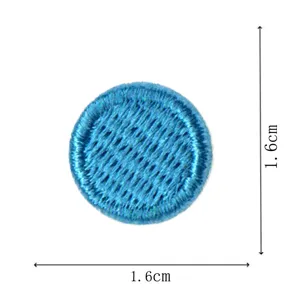Round computer embroidery patch blue decorative clothing badge 1.6cm apparel accessories