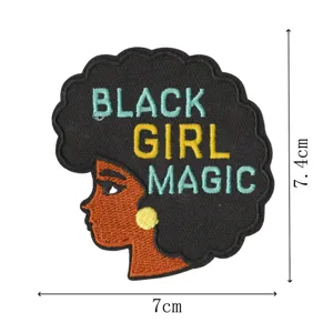 Patch brodé Black Girl Magic pour décoration DIY de vêtements, écusson en tissu style afro.