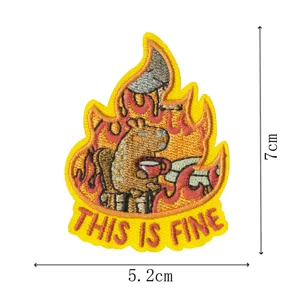 Embroidered patch iron on badge cute animal funny meme design jacket clothes decor 7x5cm