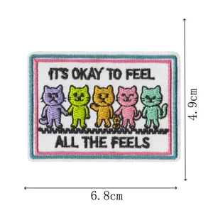 Cute cartoon cats embroidered patch decorative clothing badge accessory for jackets and bags.