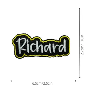 Personalisierter Namensaufnäher Richard besticktes Abzeichen schwarz gelb DIY Bügelbild Zubehör