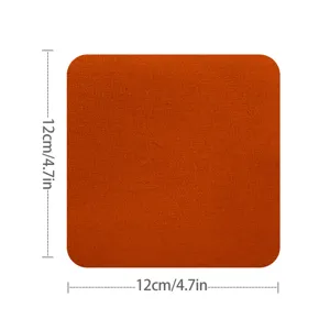 Quadratischer, einfarbiger orangener Canvas-Stoffaufnäher Bügelflicken mit 12cm Maßen