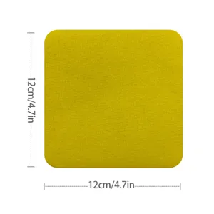 Gelber quadratischer Stoffflicken Canvas Twill DIY Kleidung Reparatur Abzeichen 12cm