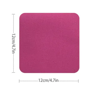Quadratischer Canvas-Twill-Bestickungsstoff-Flicken Detailansicht in Rosa, 12x12cm.