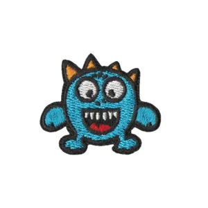 Lindo parche bordado de monstruo azul DIY divertido dibujos animados ropa bolsa insignia decorativa