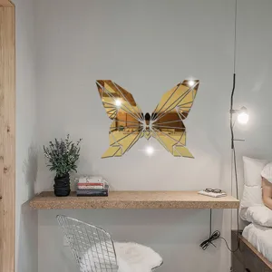 Geometrische vlinder acryl spiegel muursticker waterdicht zelfklevend huisdecoratie.
