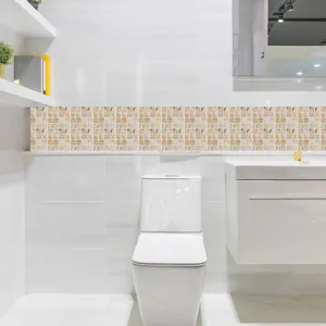 Self-adhesive mosaic tile sticker for kitchen and bathroom wall decoration, waterproof design.